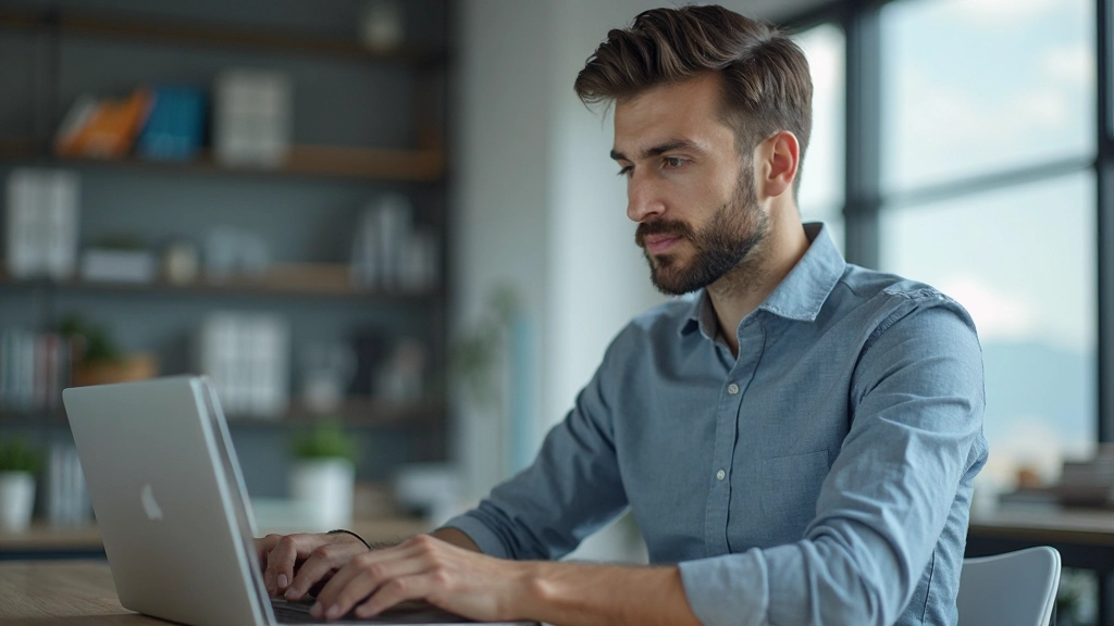 Специалист анализирует данные и графики на компьютере